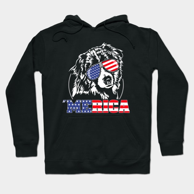 Proud Australian Shepherd American Flag patriotic merica dog Hoodie by wilsigns